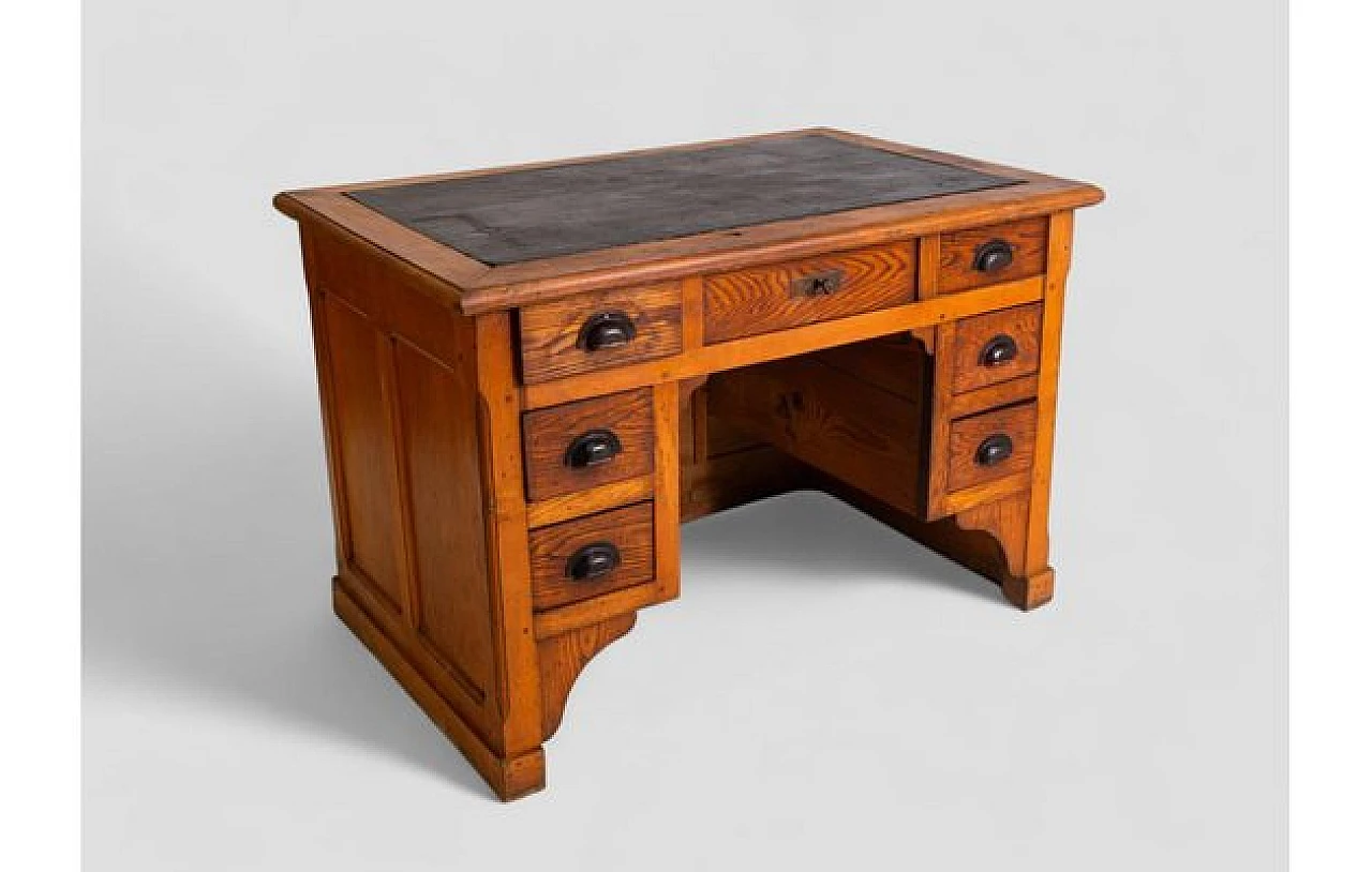 Ministerial desk in oak with vinyl leather top, 1940s 5