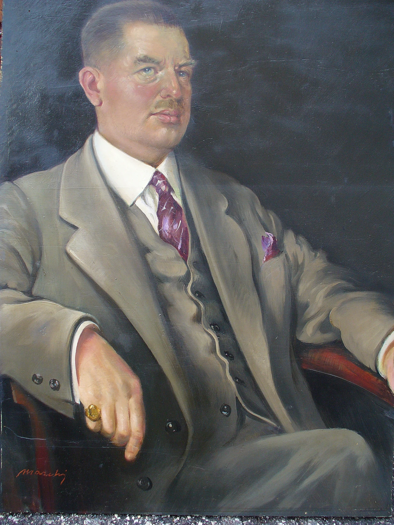 Portrait of Nobleman signed Marchi, oil on panel, 1930s 10