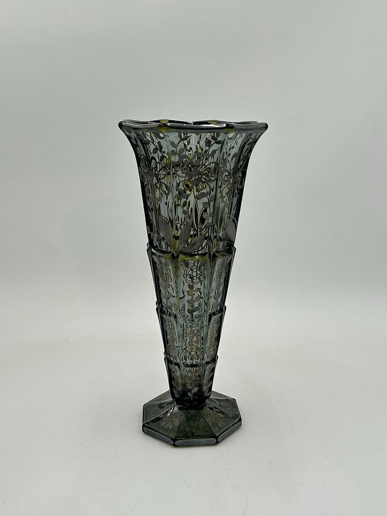 Glass vase with silver decoration, 1930s 2