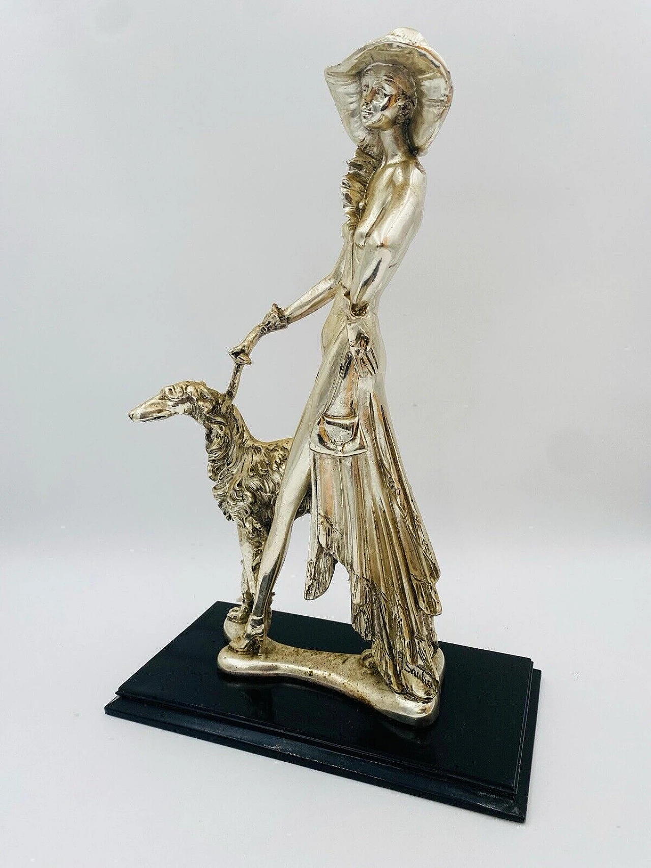 Amilcare Santini Art Deco Silver Resin Sculpture 2