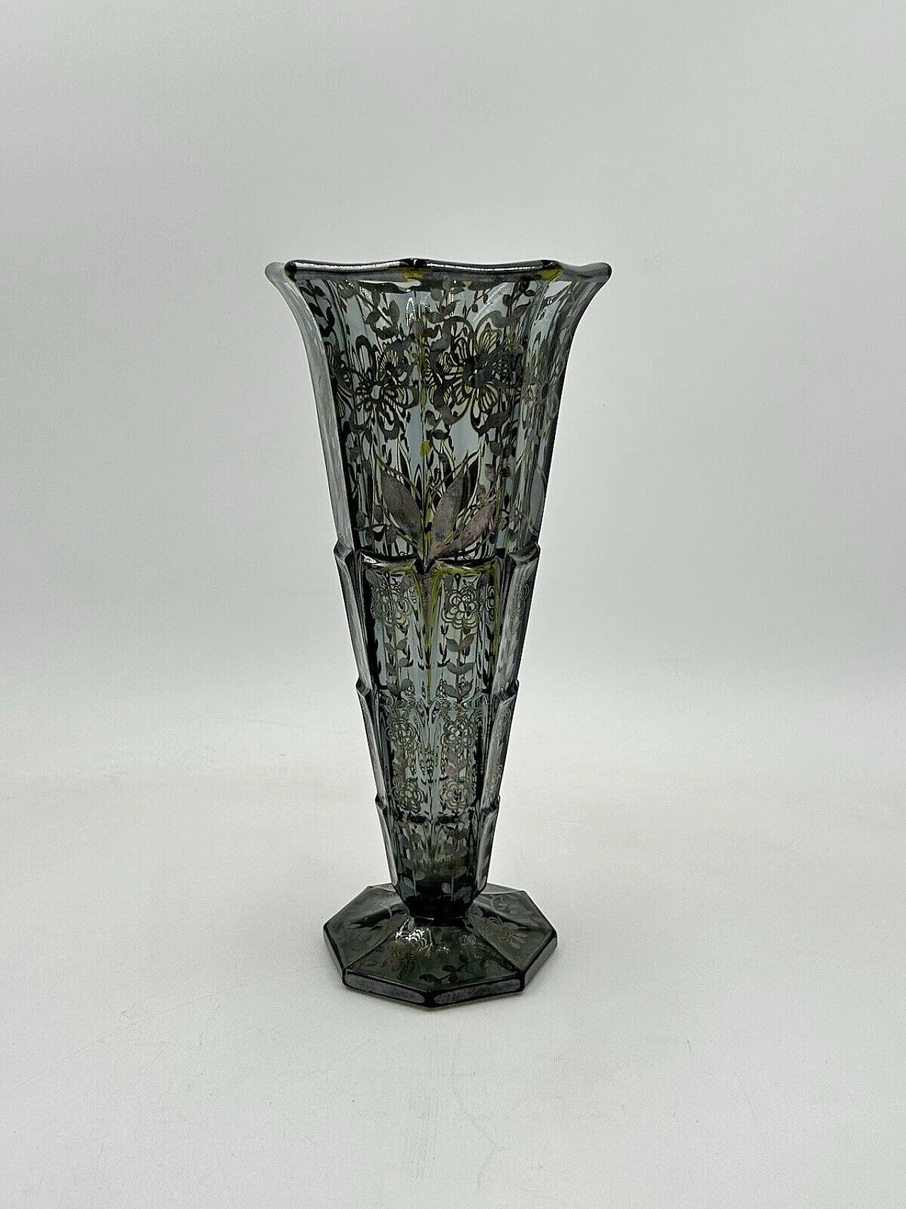 Glass vase with silver decoration, 1930s 3