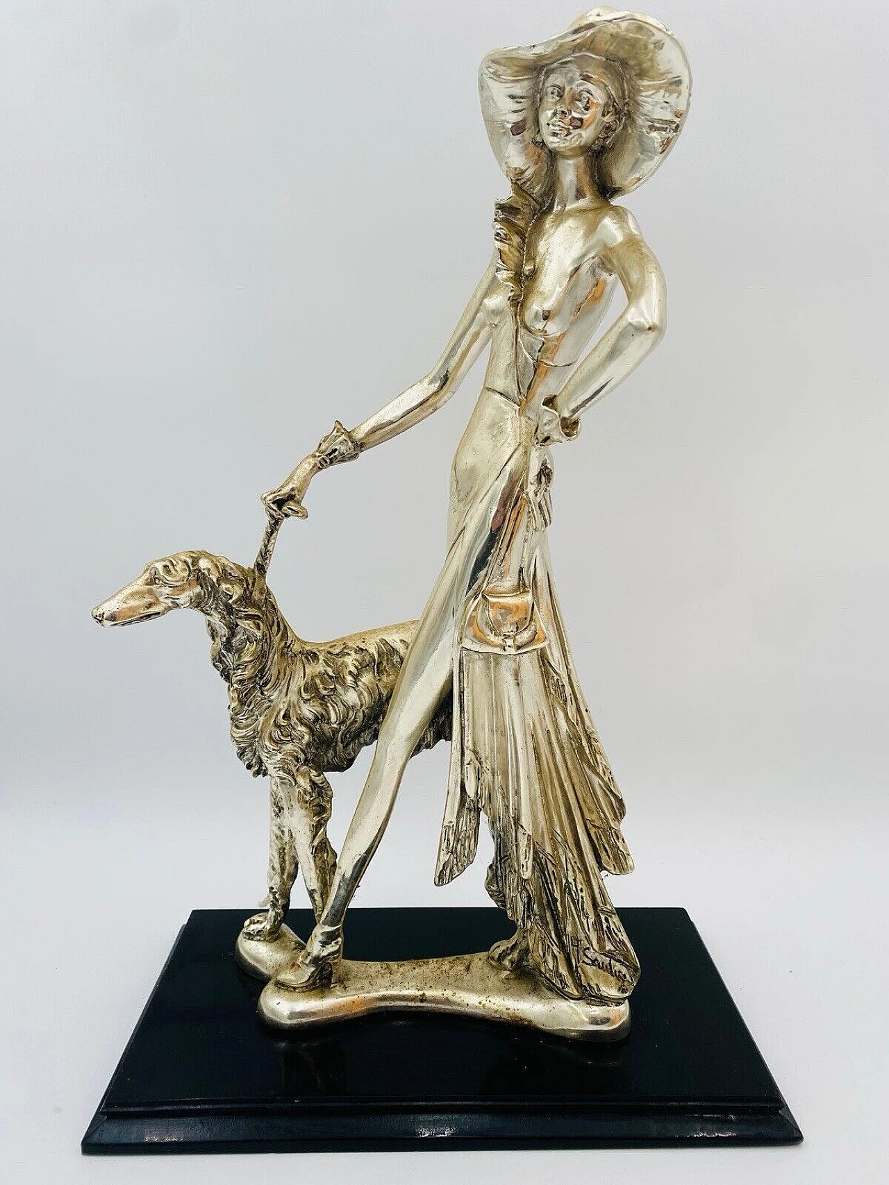 Amilcare Santini Art Deco Silver Resin Sculpture 3