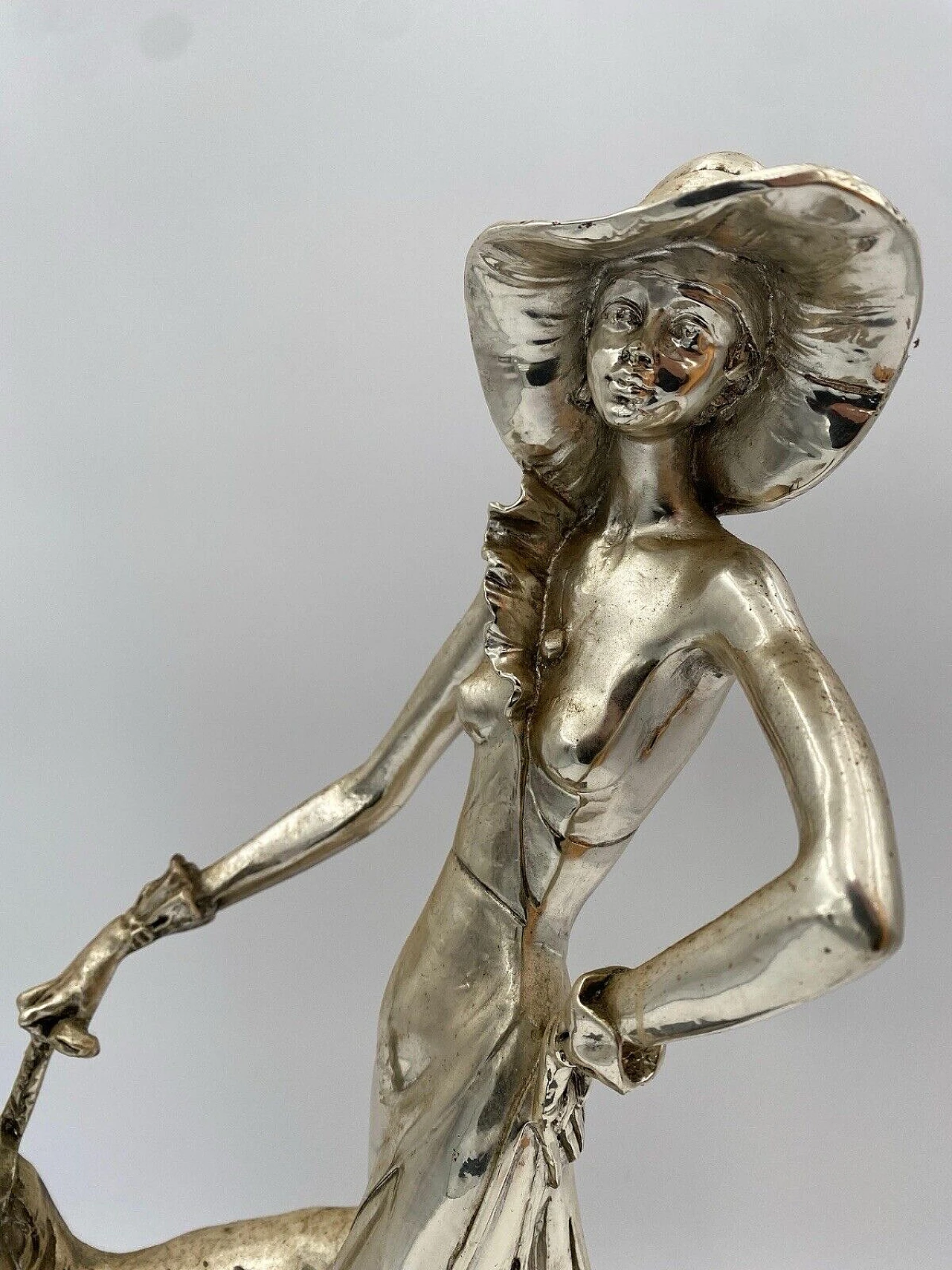 Amilcare Santini Art Deco Silver Resin Sculpture 4