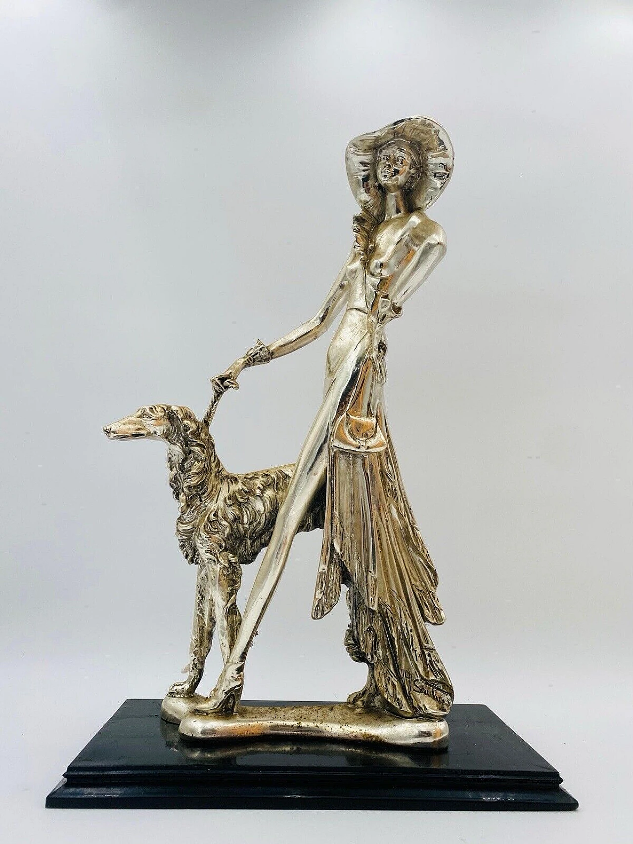 Amilcare Santini Art Deco Silver Resin Sculpture 7