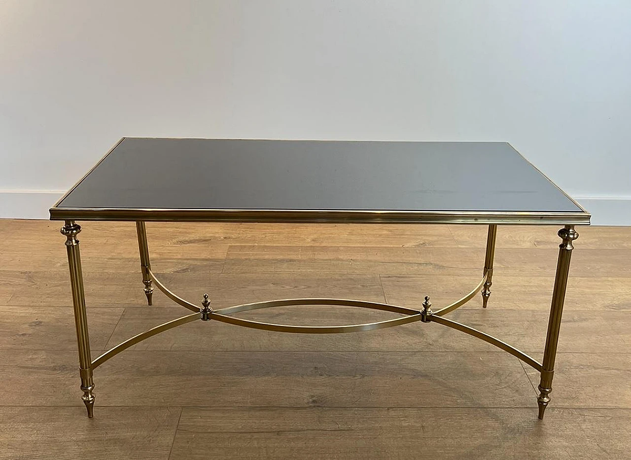 Brass and lacquered glass coffee table by Maison Jansen, 1940s 2