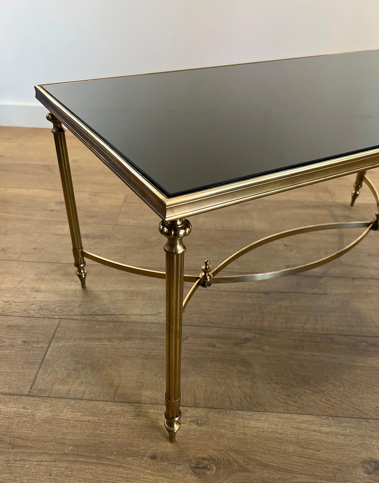 Brass and lacquered glass coffee table by Maison Jansen, 1940s 7