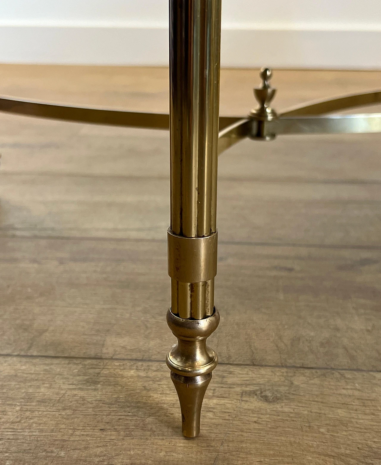 Brass and lacquered glass coffee table by Maison Jansen, 1940s 9