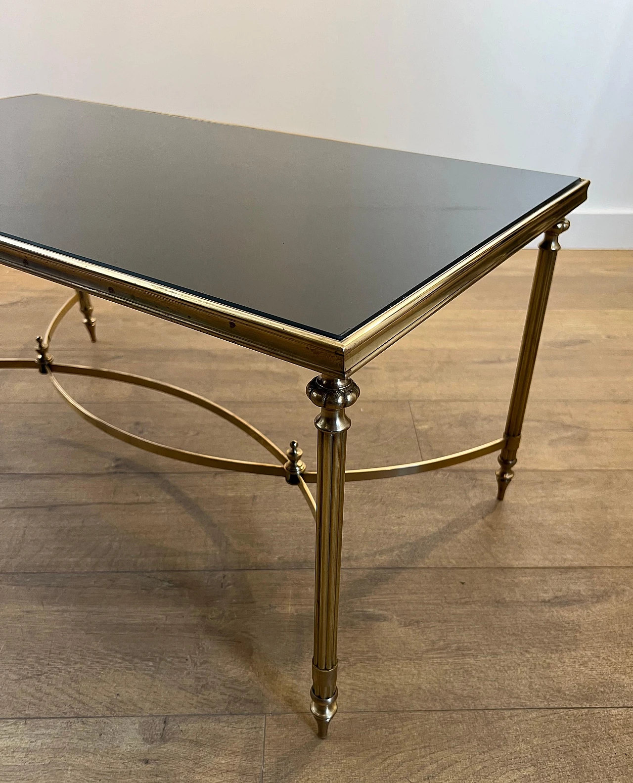 Brass and lacquered glass coffee table by Maison Jansen, 1940s 11