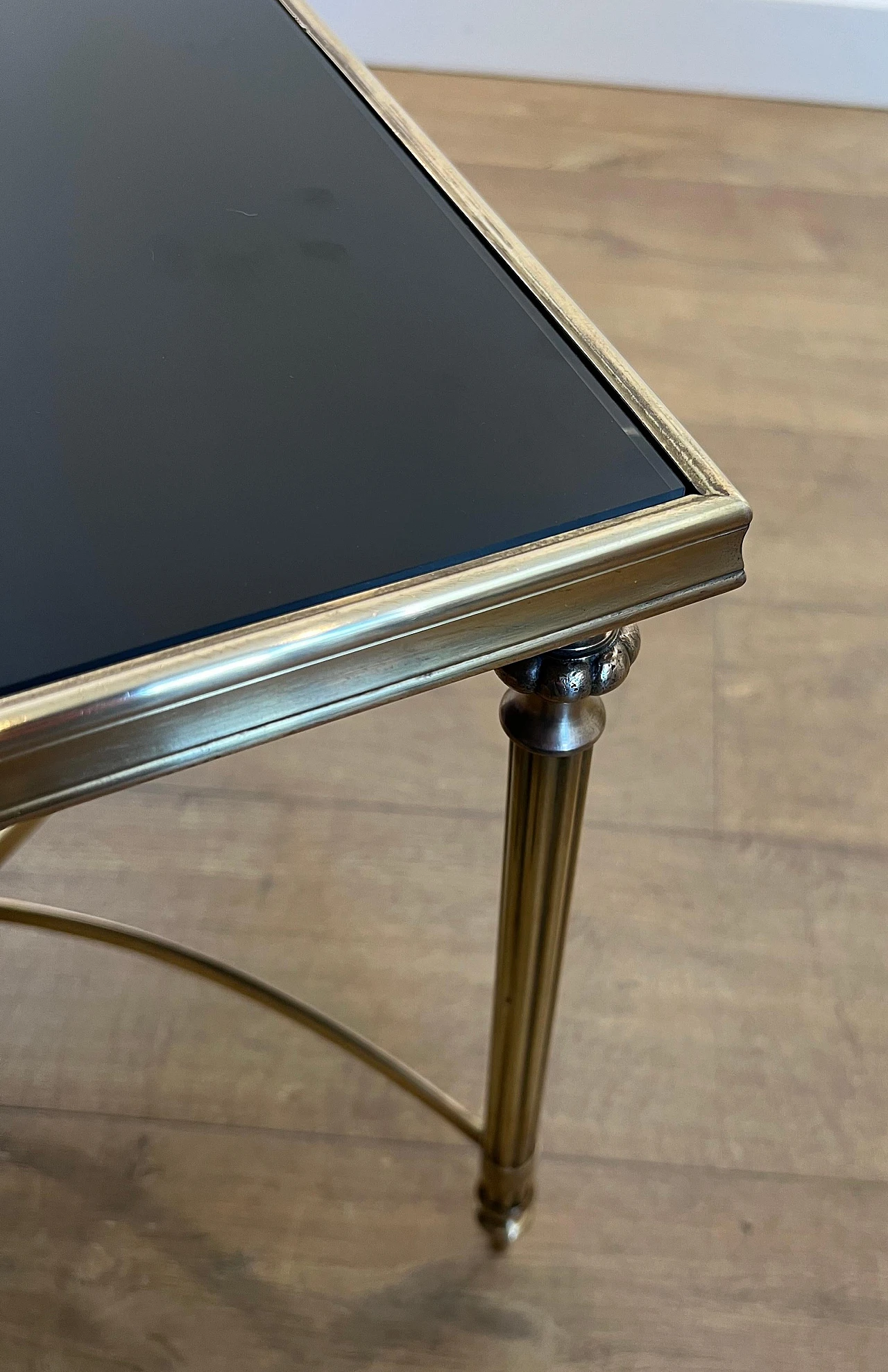 Brass and lacquered glass coffee table by Maison Jansen, 1940s 14