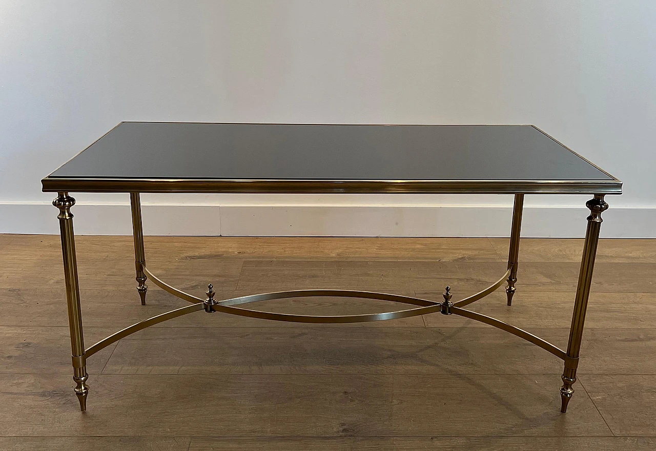 Brass and lacquered glass coffee table by Maison Jansen, 1940s 20