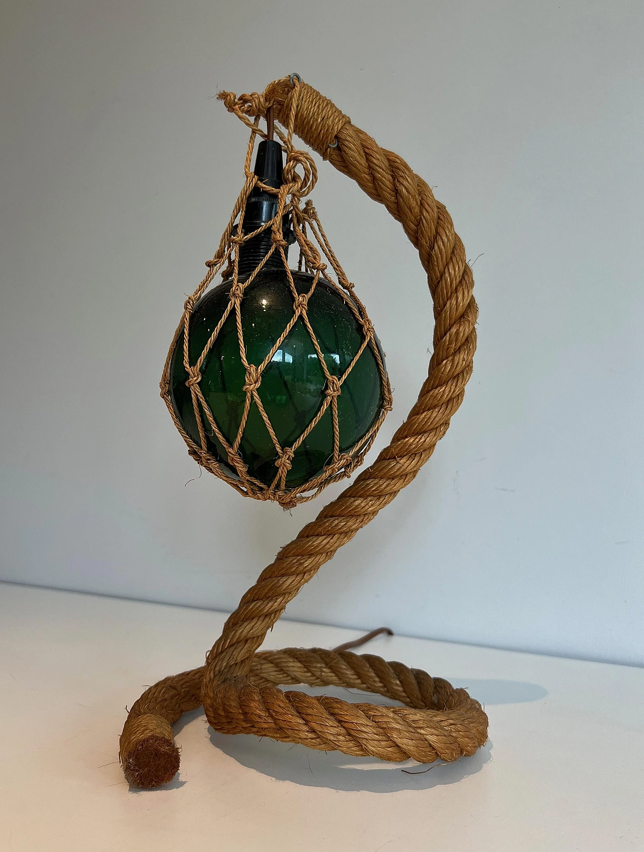 Rope and glass lamp by Adrien Audoux & Greene Minet, 1950s 17