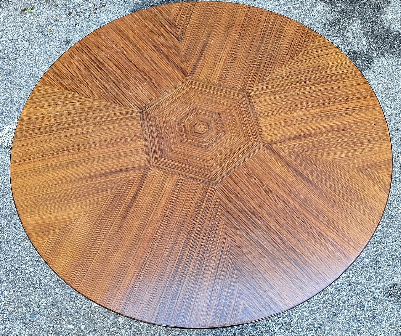 Dining table with round segmented top in mahogany by Ico Parisi, 1950s 3