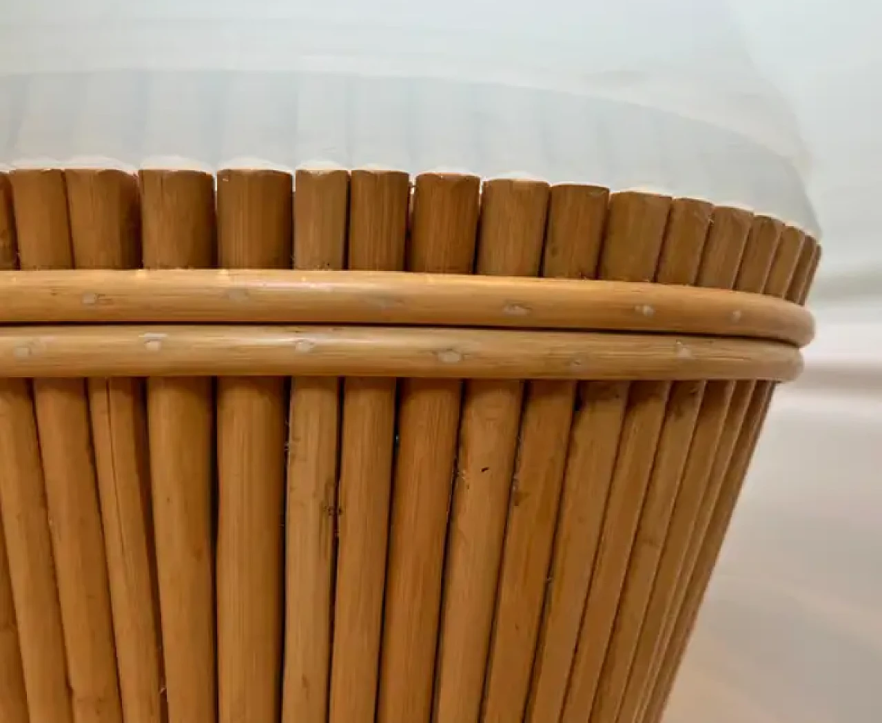 Elinor Mc Guire, Wheat Sheaf table, glass top and bamboo base, 1970s 8