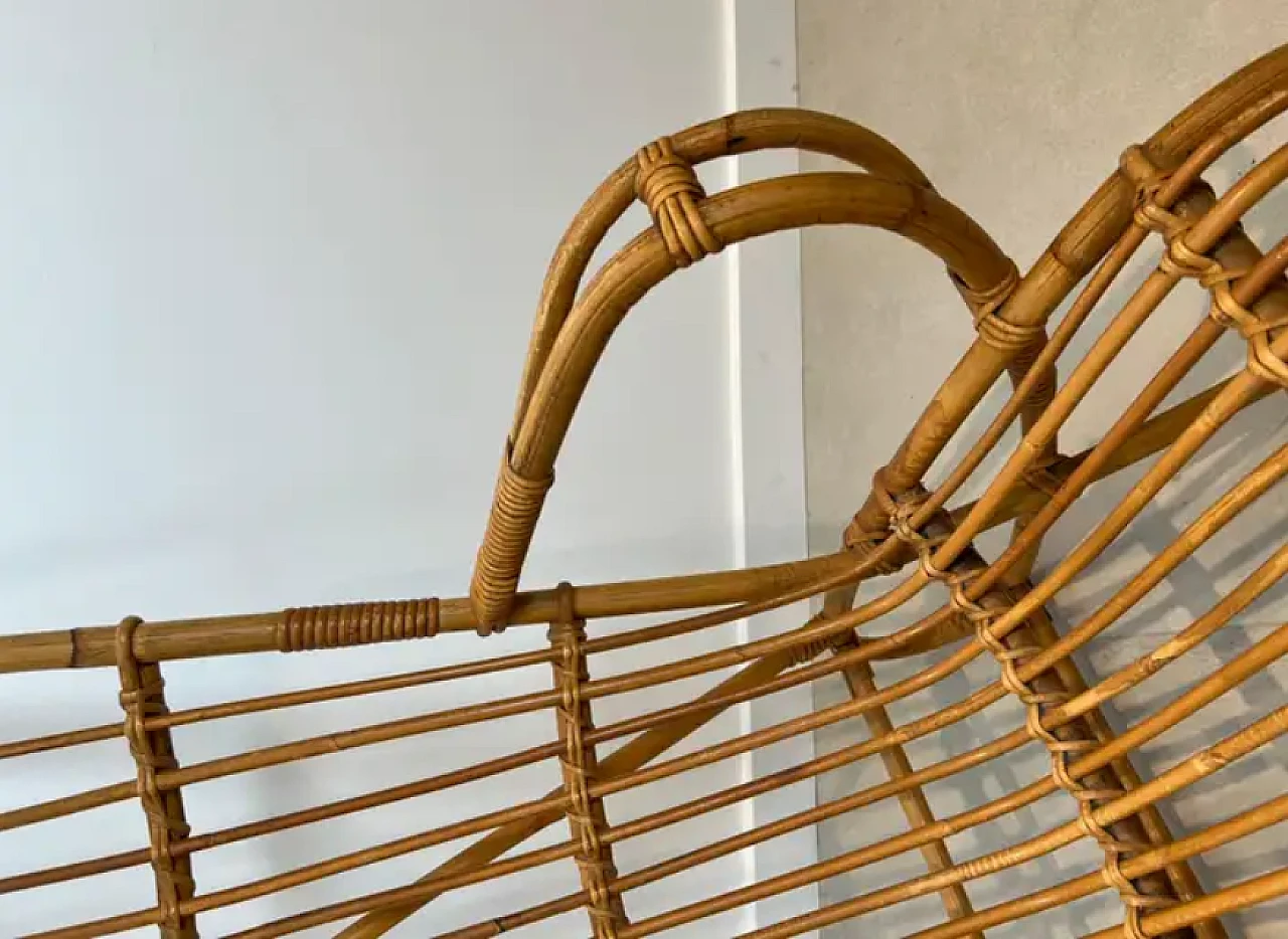 Pair of designer rattan high armchairs, 1950s 10