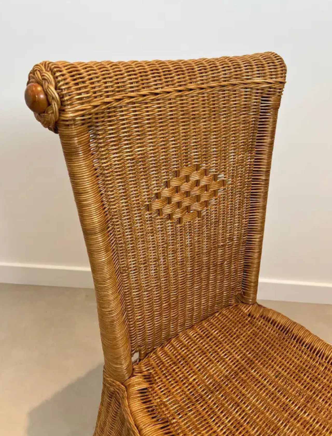 6 Rattan and wood chairs, 1970s 7