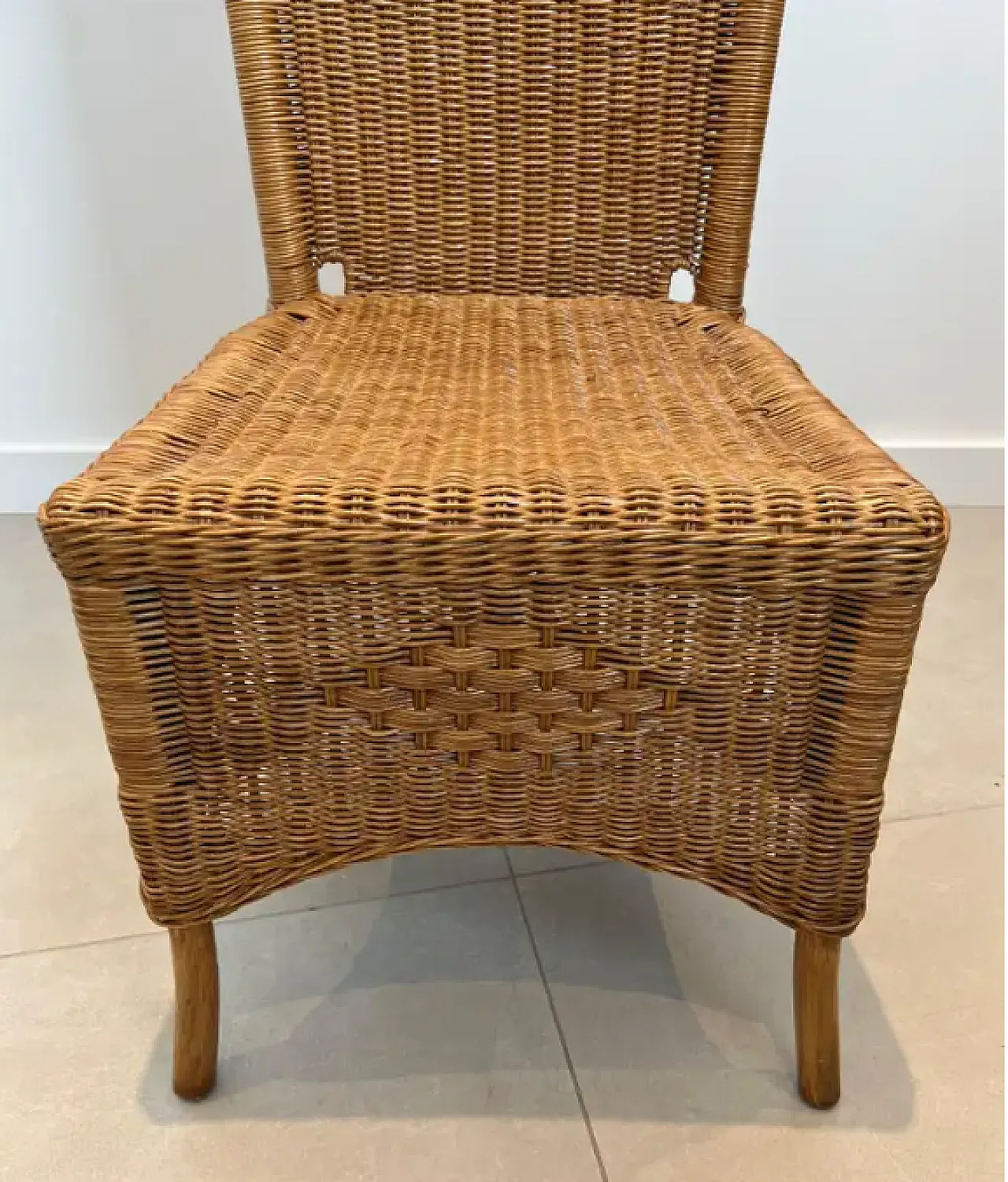 6 Rattan and wood chairs, 1970s 9