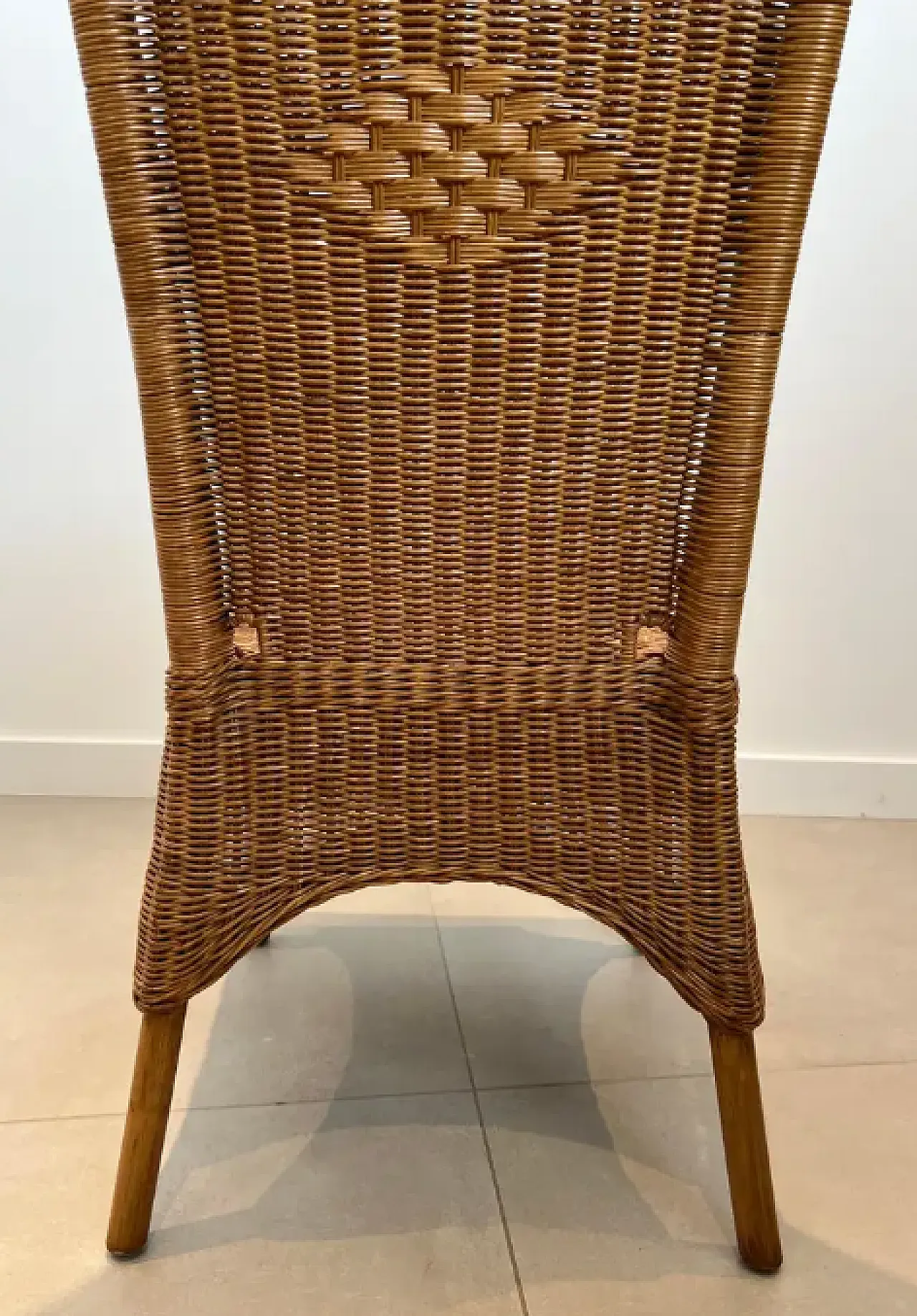 6 Rattan and wood chairs, 1970s 13