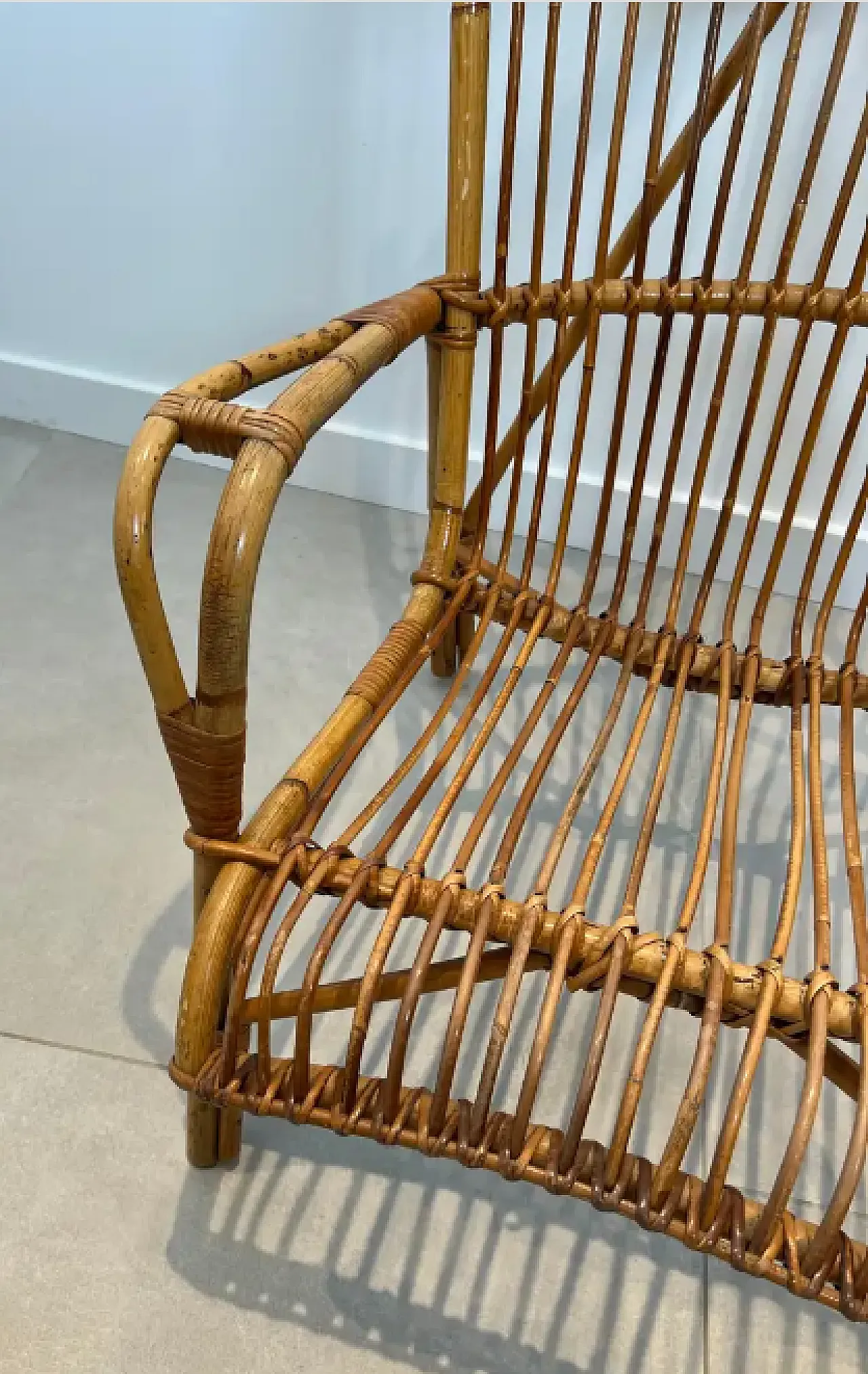 Pair of design rattan armchairs, 1950s 6