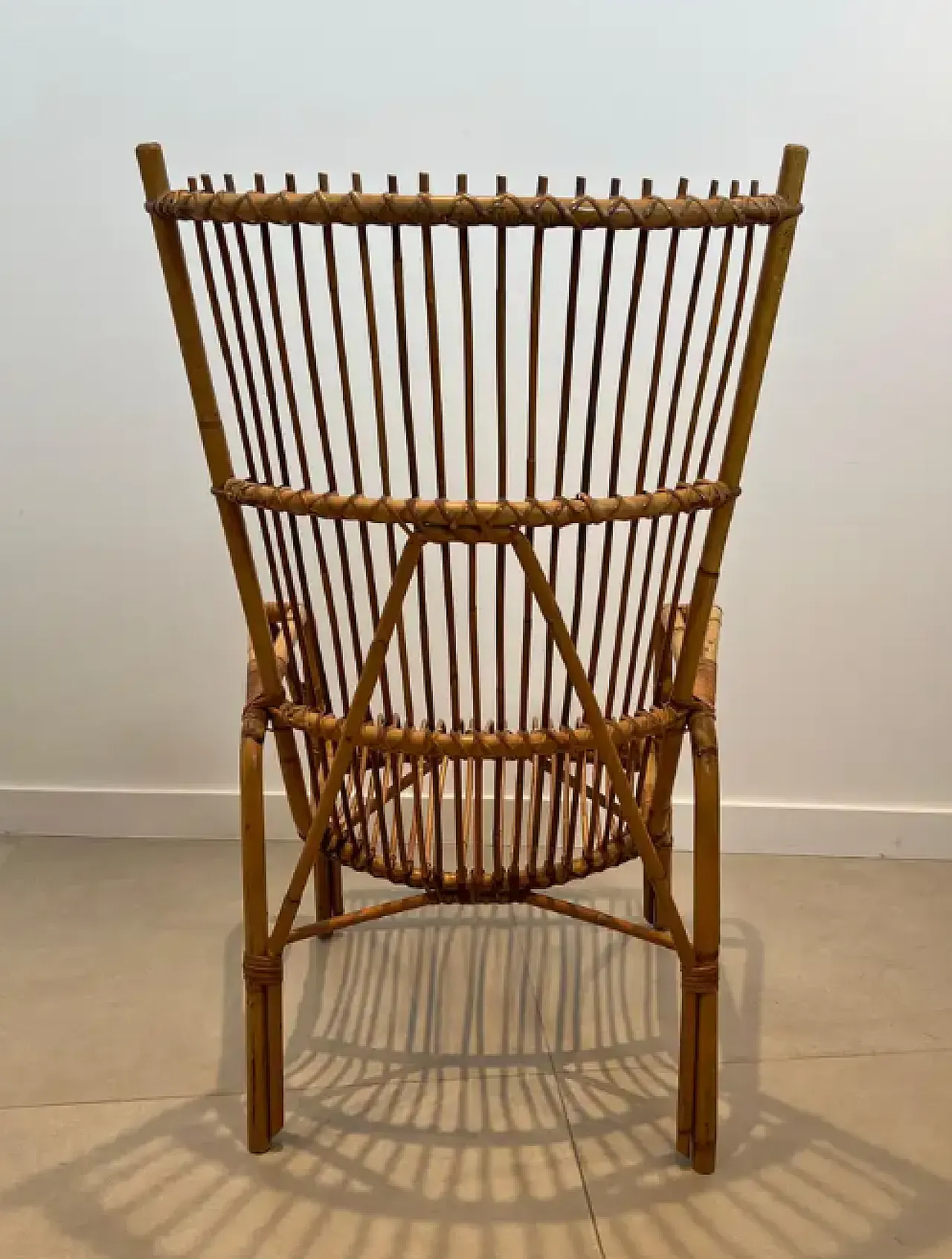 Pair of design rattan armchairs, 1950s 12