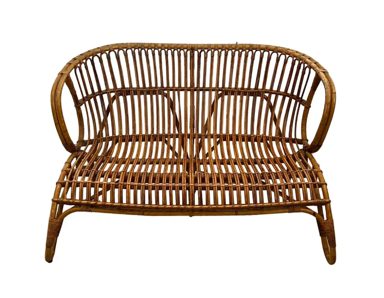 Design rattan sofa, 1950s 1