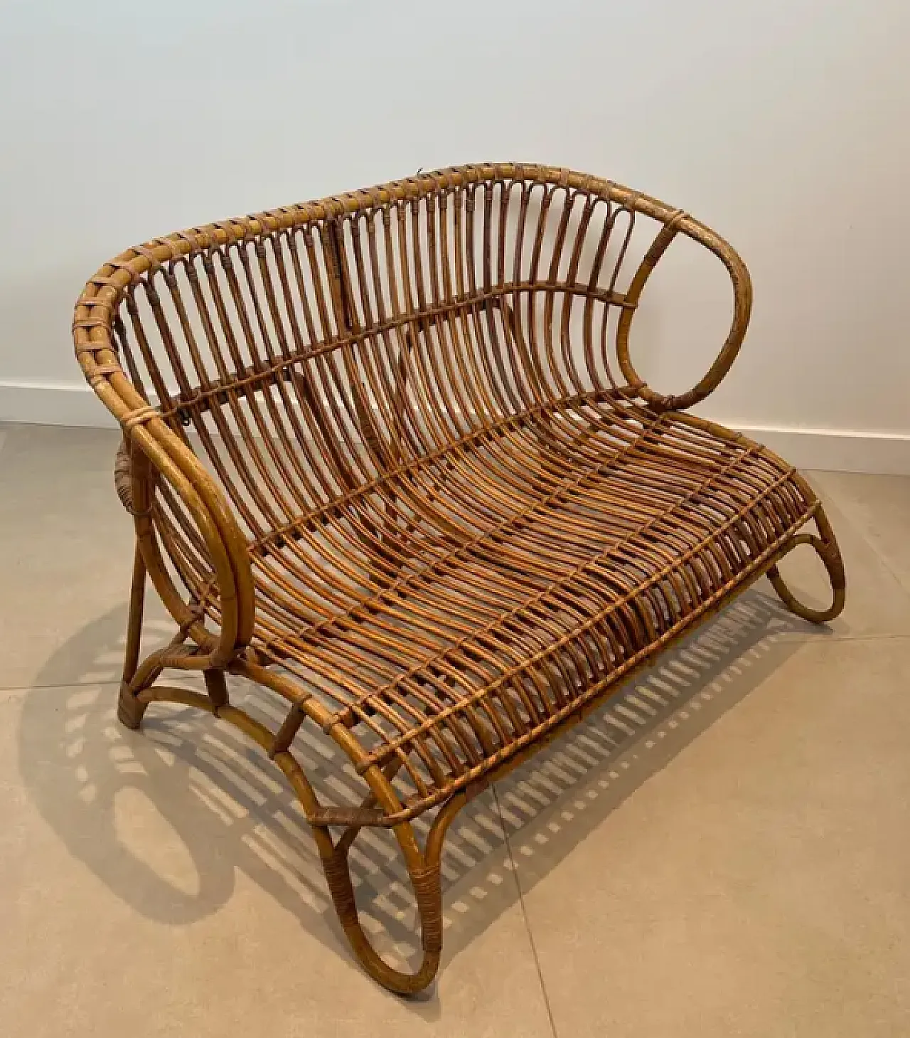 Design rattan sofa, 1950s 2