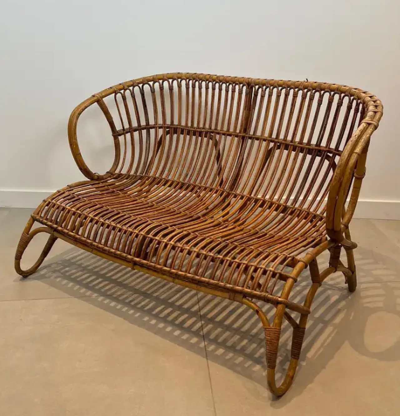 Design rattan sofa, 1950s 9