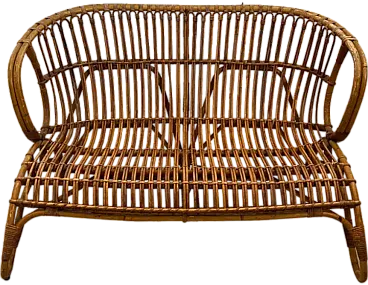 Design rattan sofa, 1950s