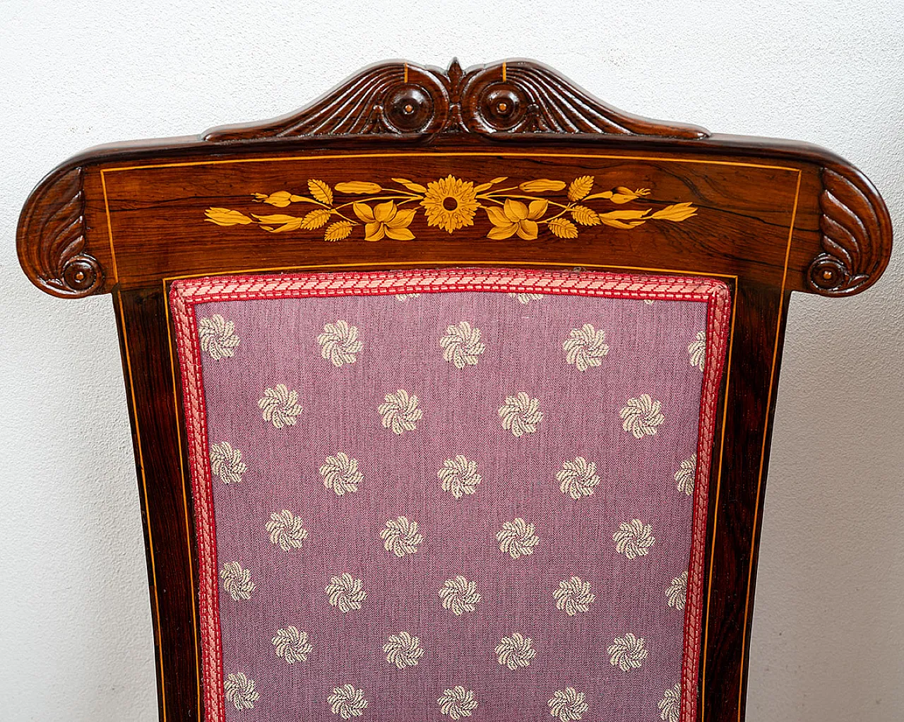 6 French Charles X chairs in fine exotic wood, '800 2