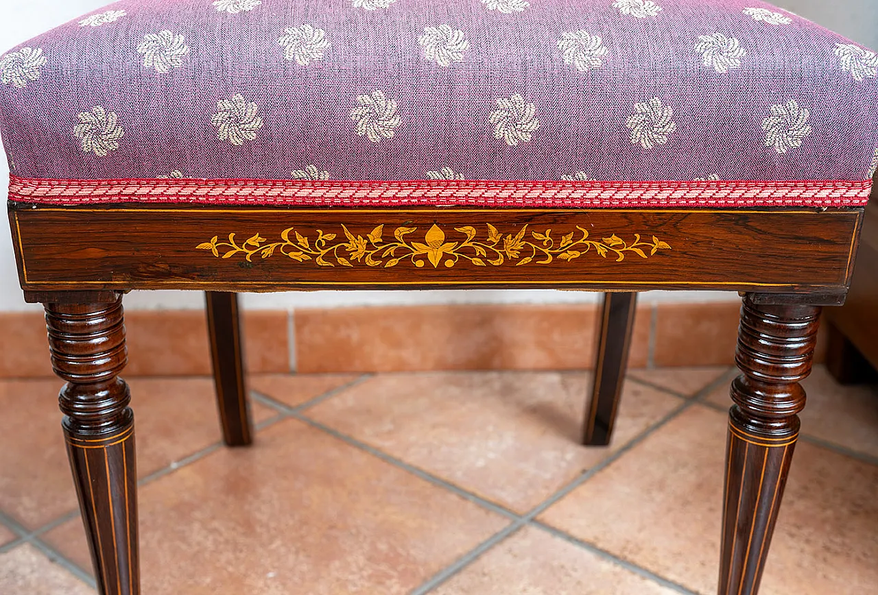 6 French Charles X chairs in fine exotic wood, '800 3