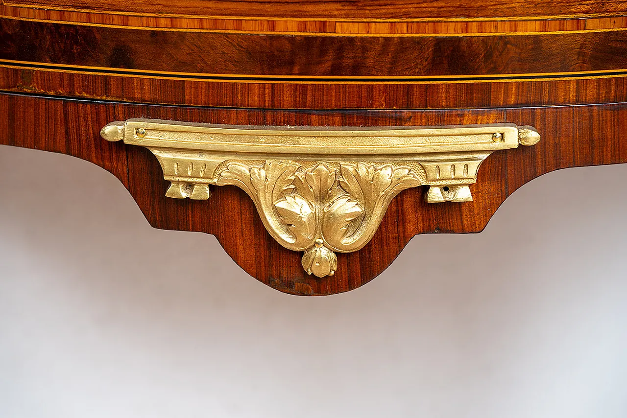 Demi lune Napoleon III chest of drawers in polychrome, '800 5