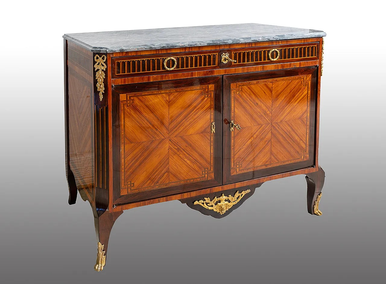 French Napoleon III sideboard in precious exotic, 19th century 1