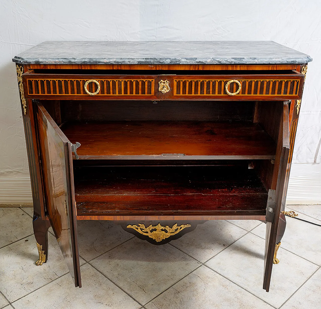 French Napoleon III sideboard in precious exotic, 19th century 7