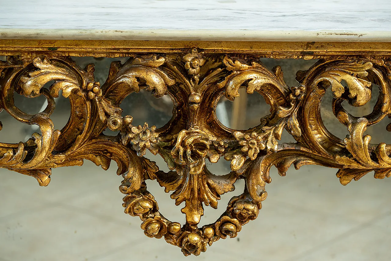 Console with gilded mirror, end 20th century 2