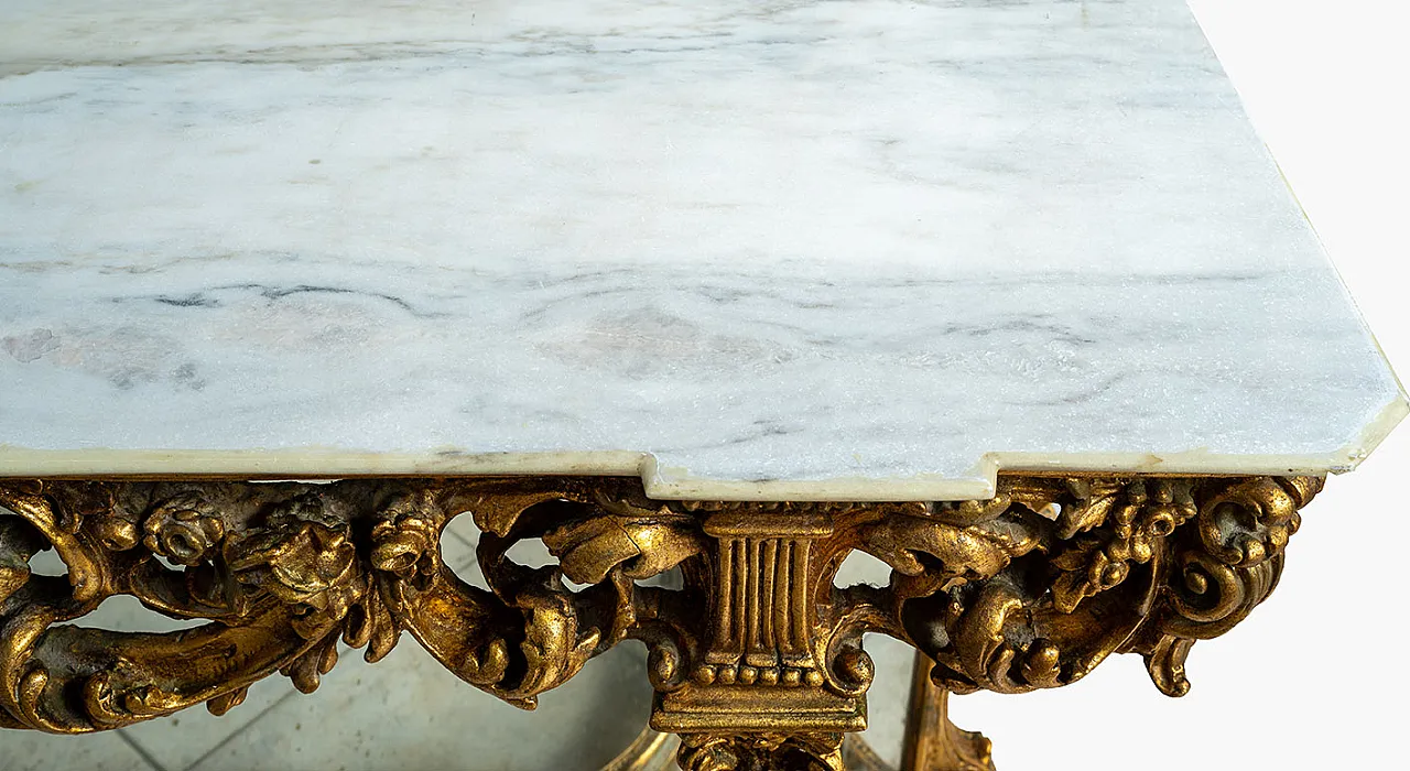 Console with gilded mirror, end 20th century 5