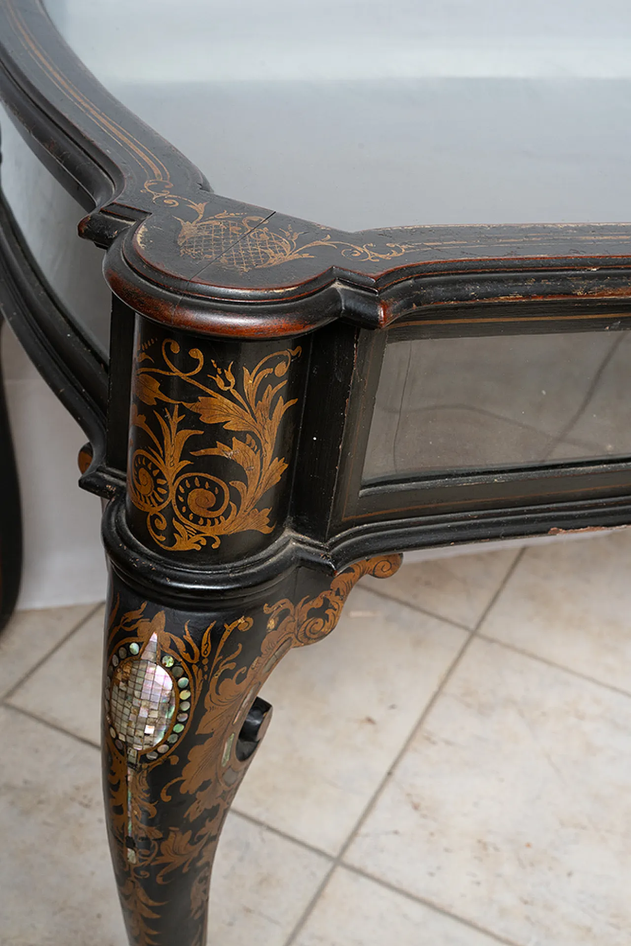 Vetrina Napoleone III Francese in legno ebanizzato, '800 5