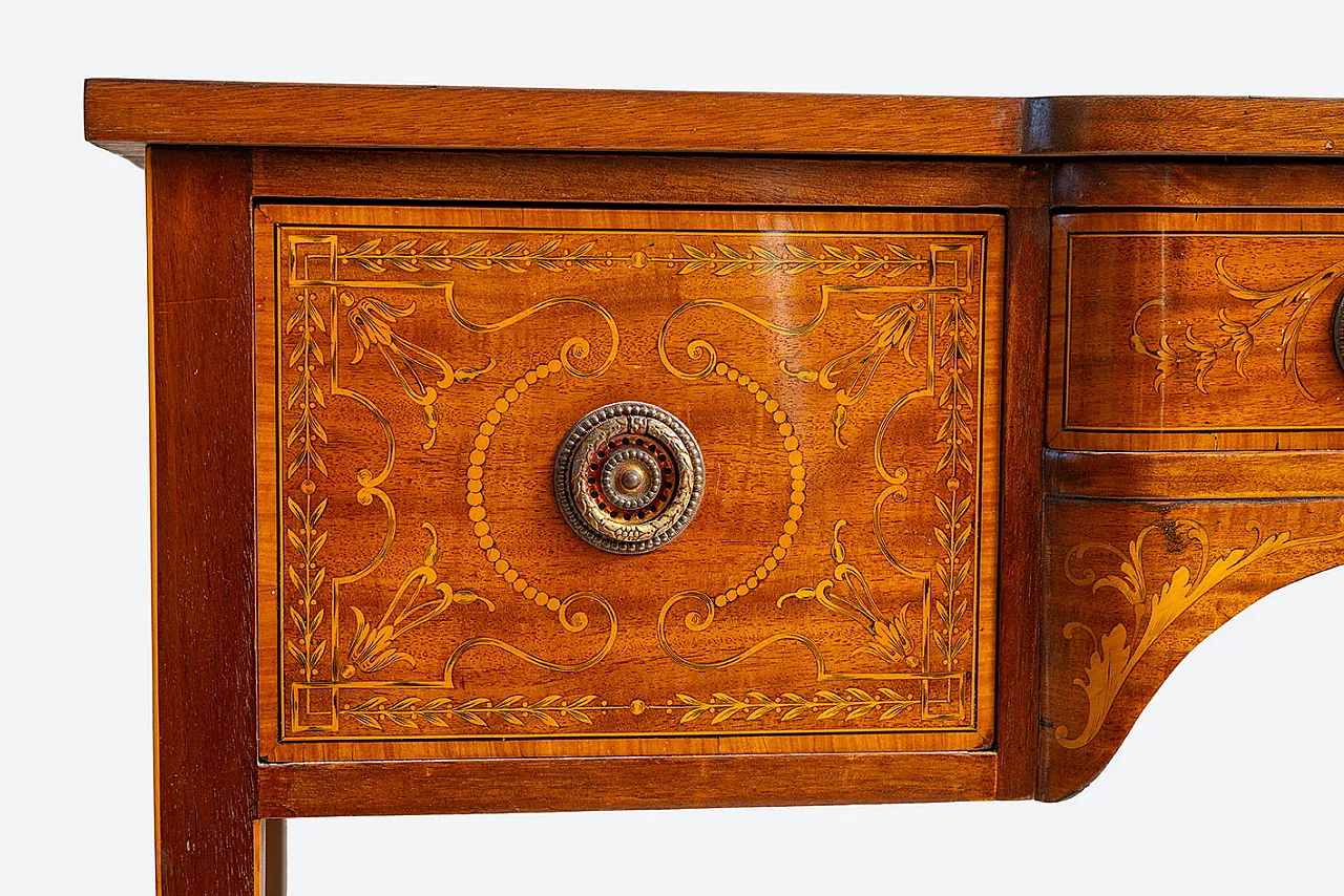 Liberty desk in mahogany with maple inlay inserts, 20th century 3