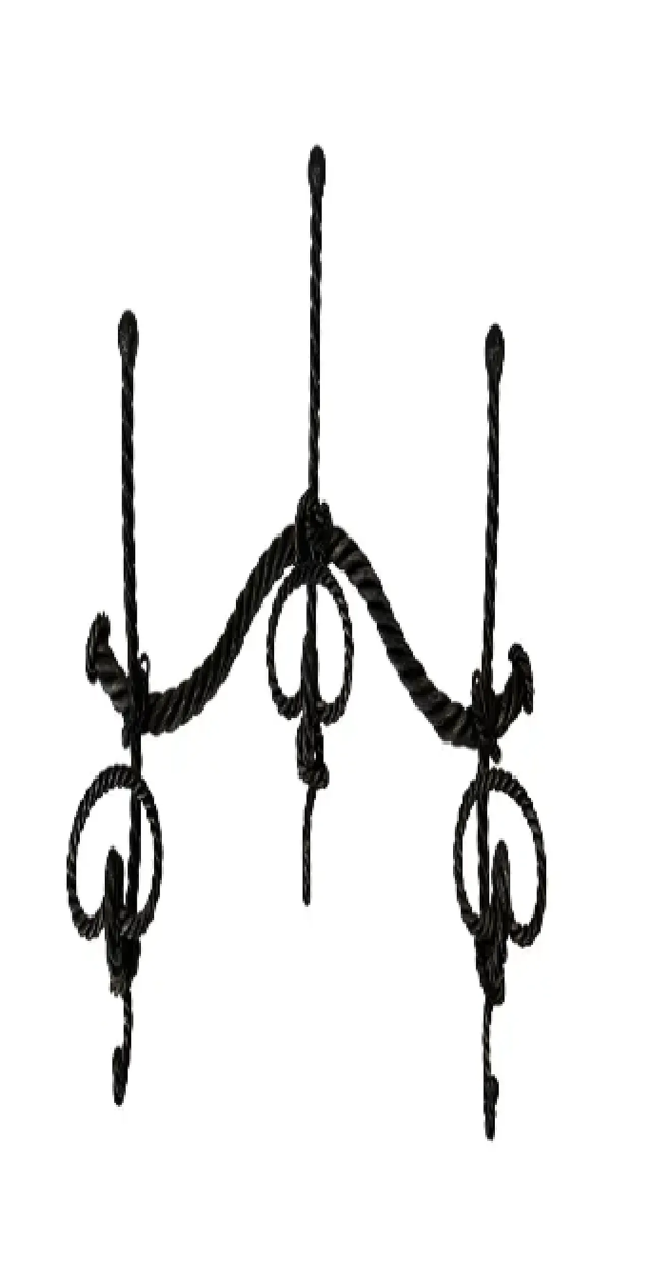 Twisted wrought iron coat rack, 1940s 1