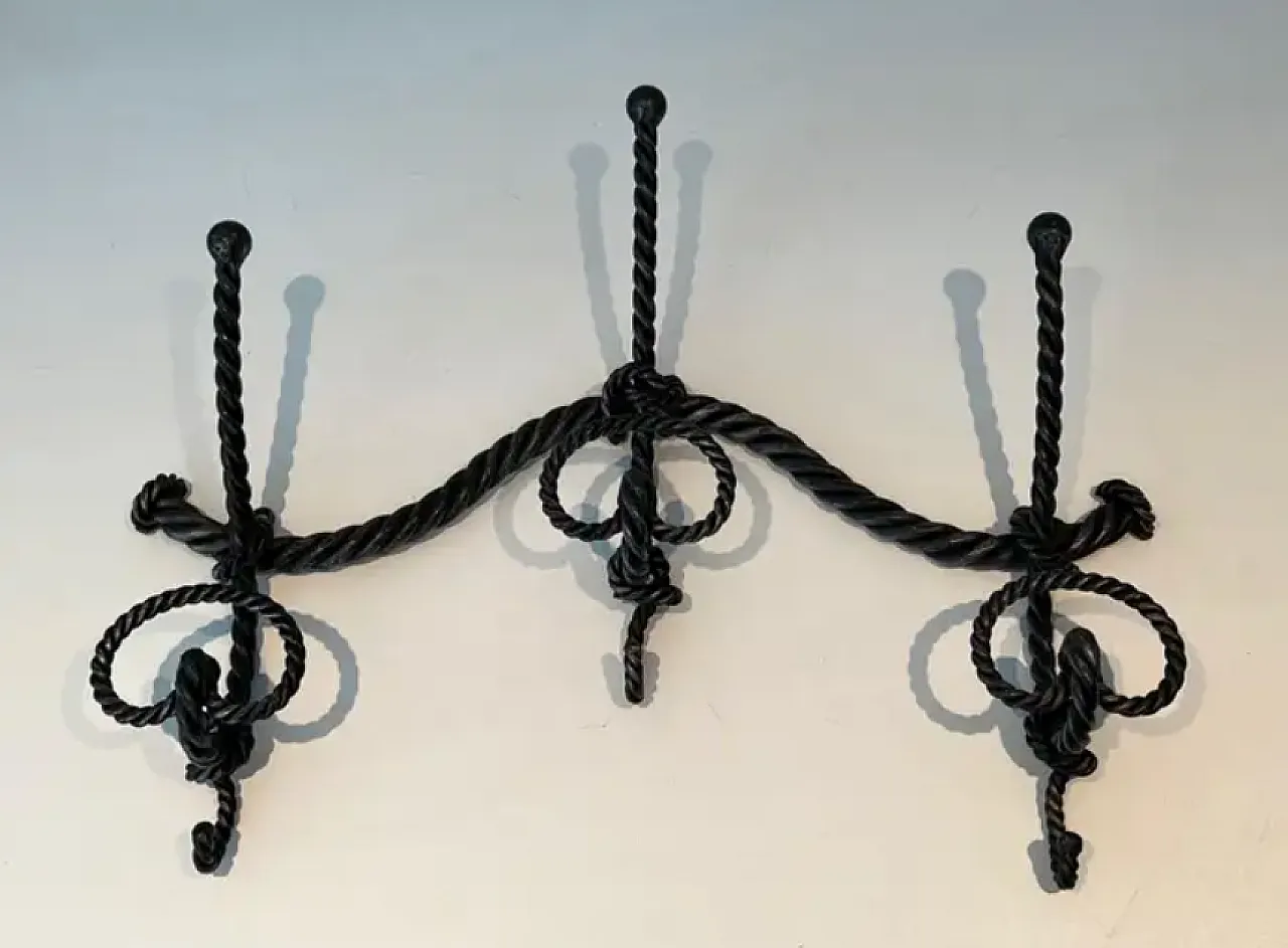 Twisted wrought iron coat rack, 1940s 2