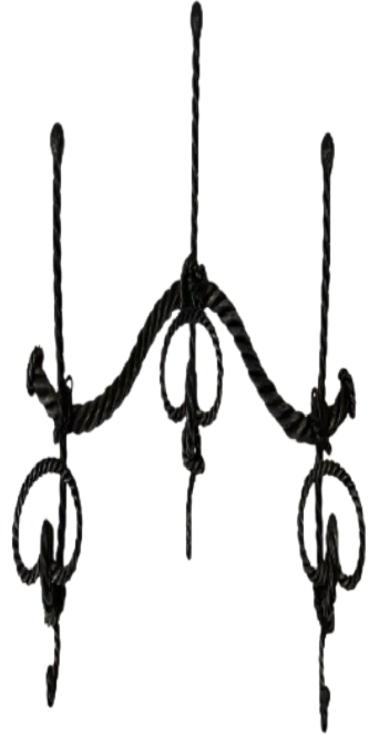 Twisted wrought iron coat rack, 1940s 12