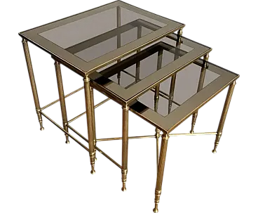 3 Brass coffee tables by Maison Jansen, 1940s