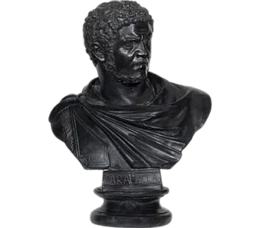 Black plaster bust of Caracalla by Chiurazzi, 1980s