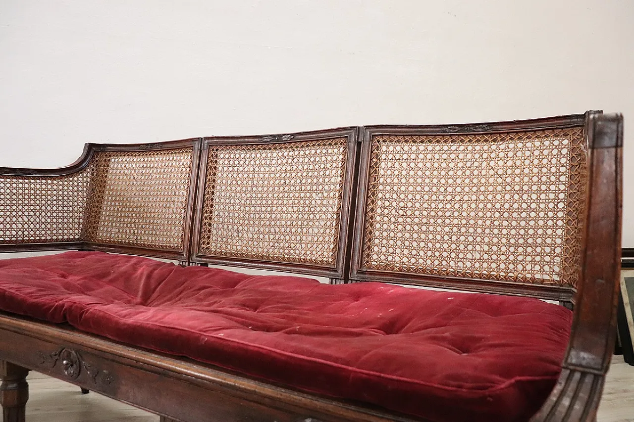 Louis XVI living room set in walnut and Vienna straw, 18th century 8