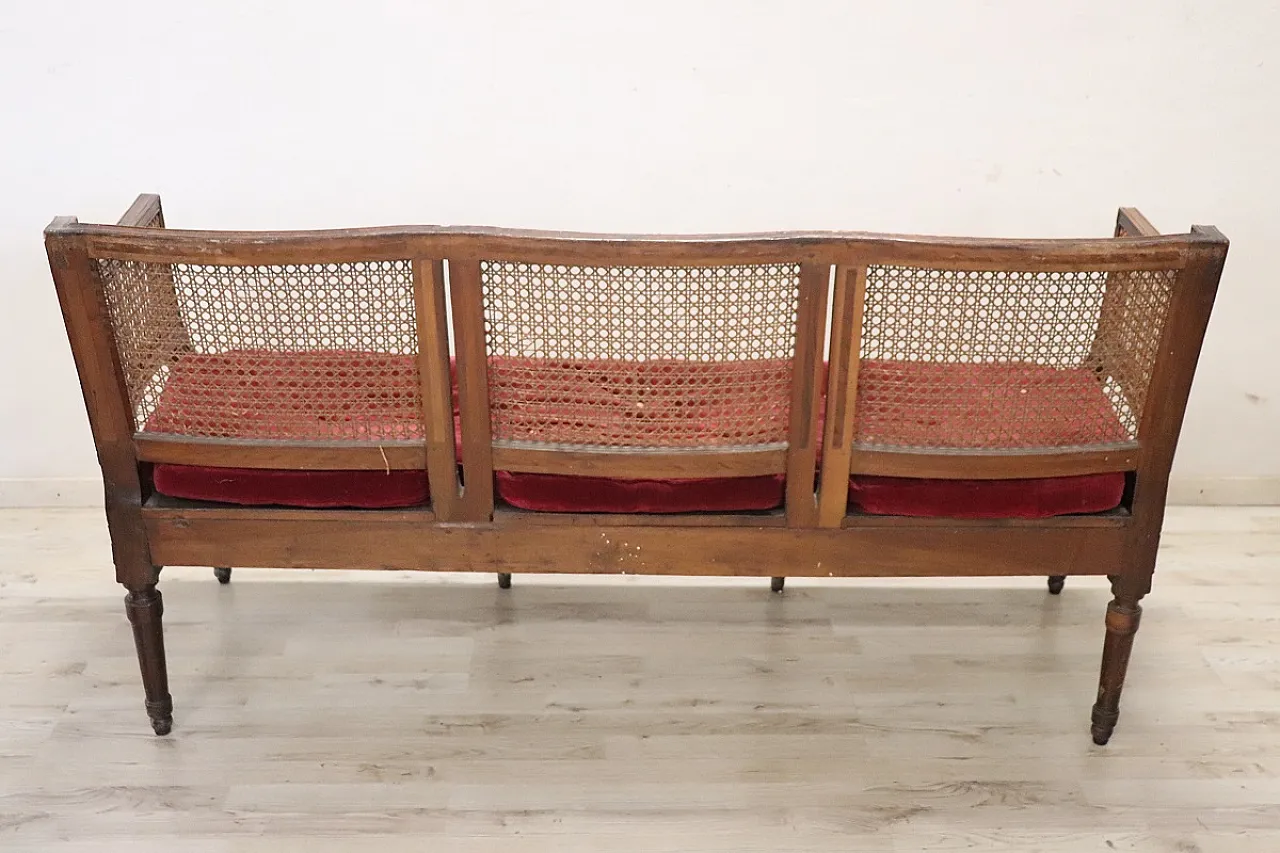 Louis XVI living room set in walnut and Vienna straw, 18th century 10