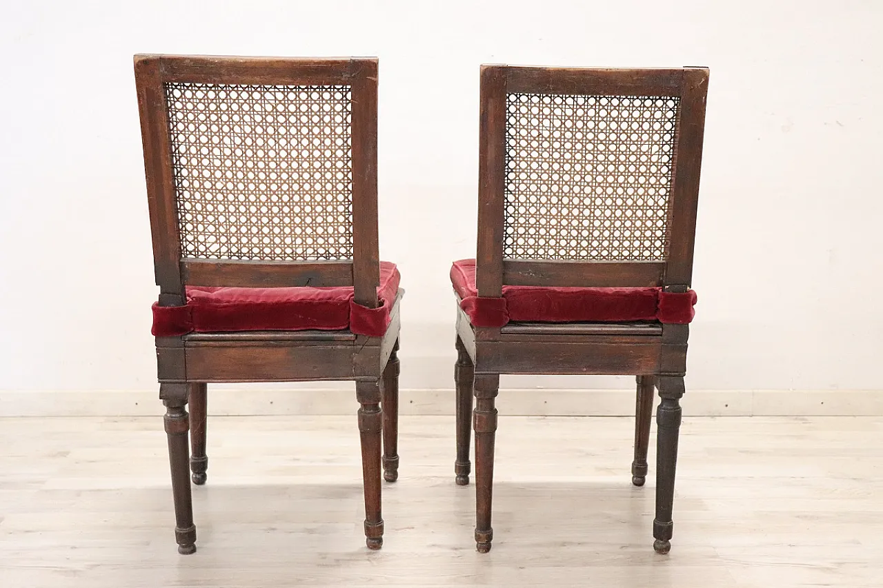 Louis XVI living room set in walnut and Vienna straw, 18th century 15