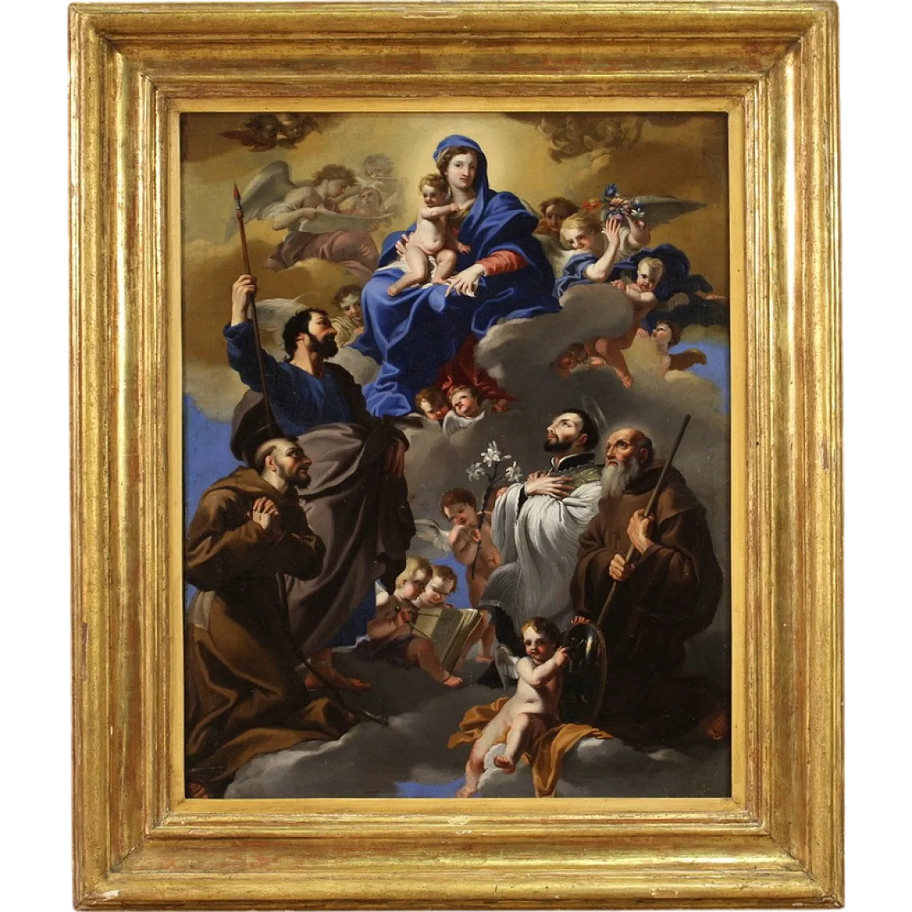 Madonna col bambino, dipinto di Scuola napoletana Solimena, '700 13