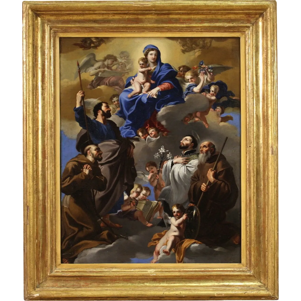 Madonna col bambino, dipinto di Scuola napoletana Solimena, '700 14