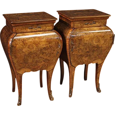 Pair of Louis XV style Lombard bedside tables, 20th century