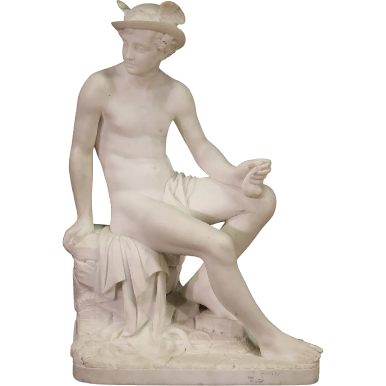 Mercurio, scultura Neoclassica in marmo di Carrara, '800 10