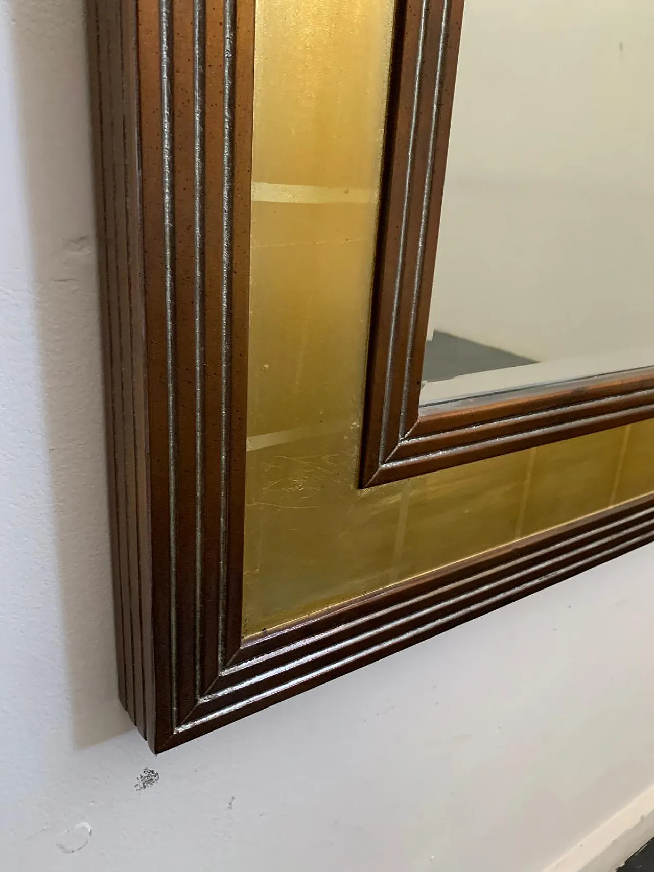 Specchiera con cornice in legno, anni '70 5