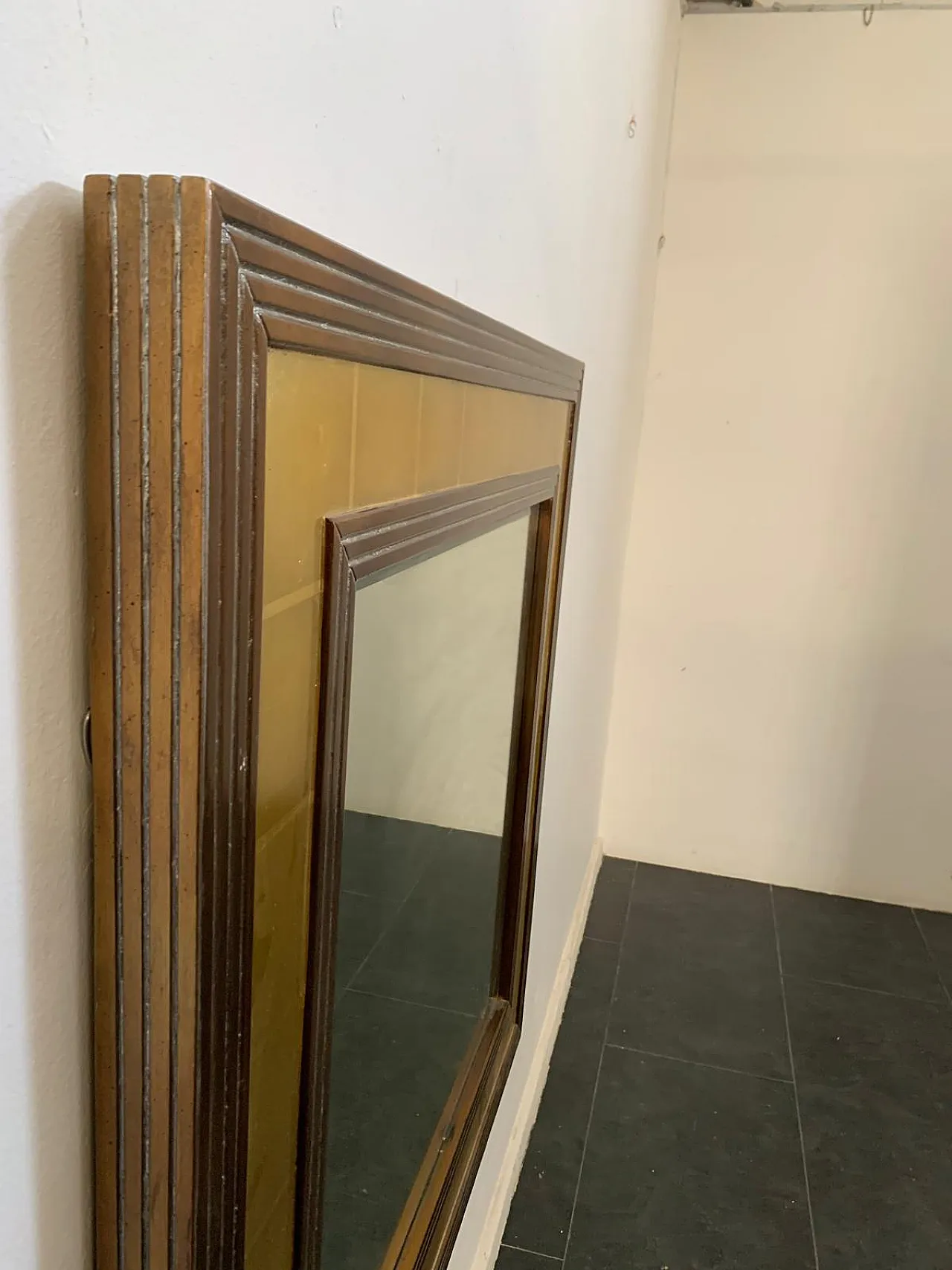 Specchiera con cornice in legno, anni '70 6